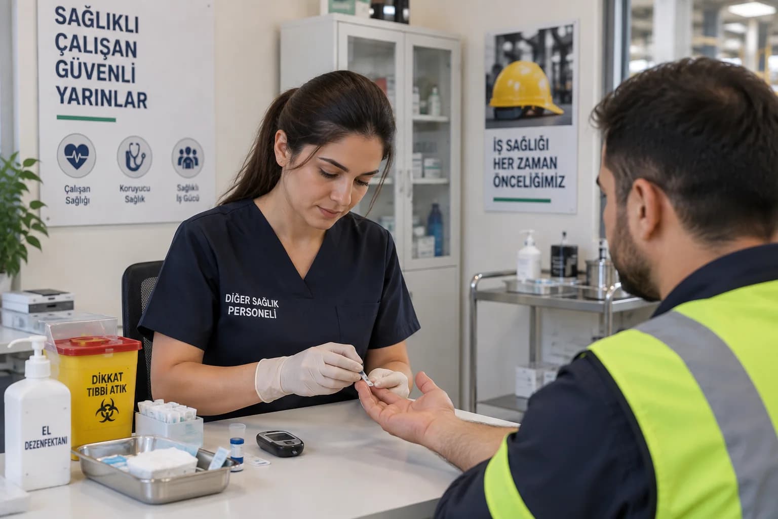 İşyerinde çalışanın sağlık işlemlerini gerçekleştiren diğer sağlık personeli