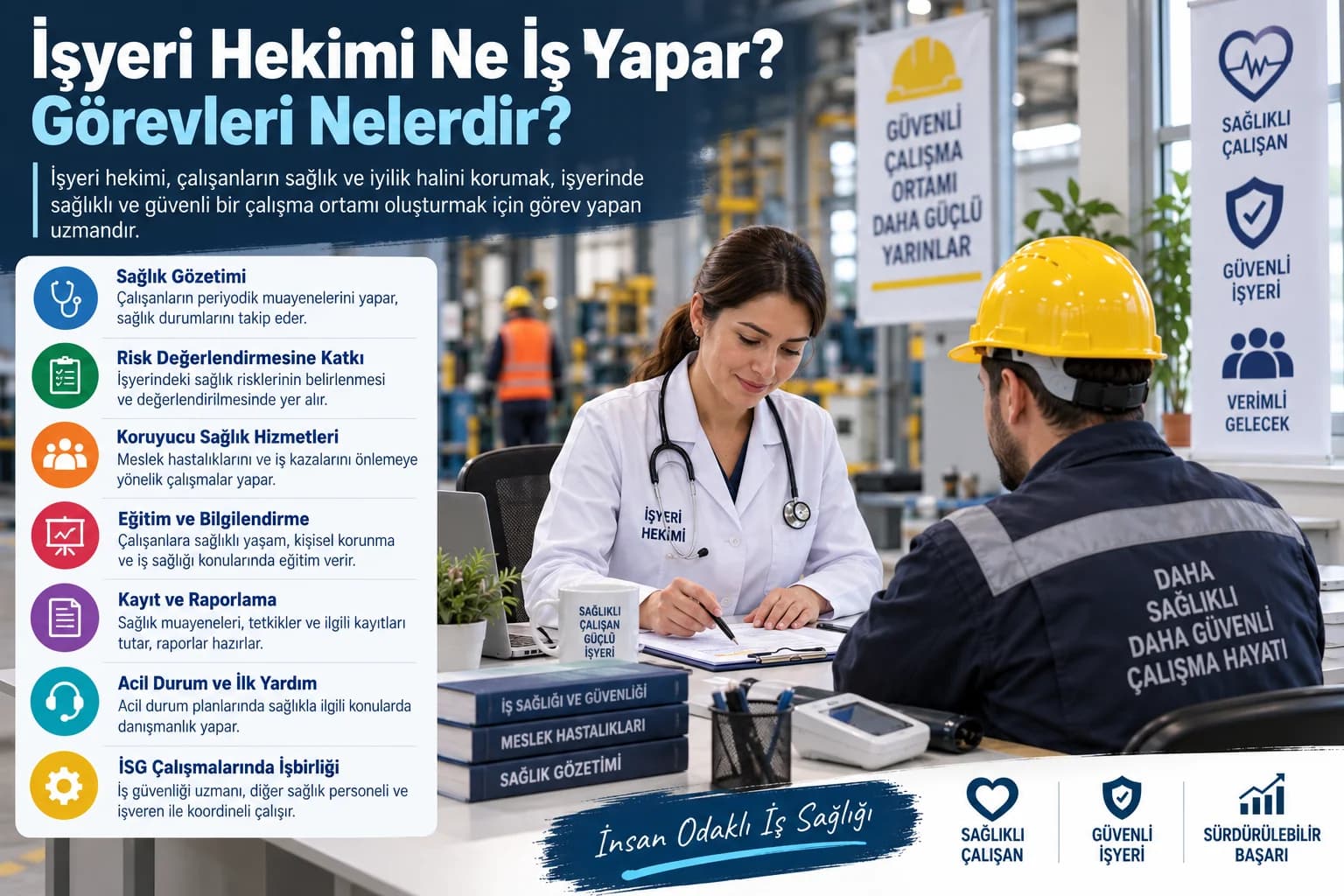 İşyerinde çalışan personelin sağlık kontrolünü gerçekleştiren işyeri hekimi